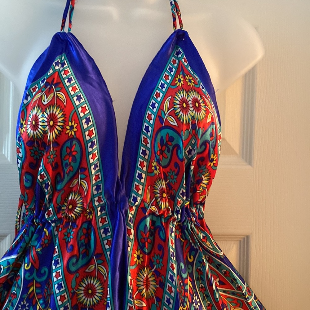 Vibrant Multicolor Halter Dress